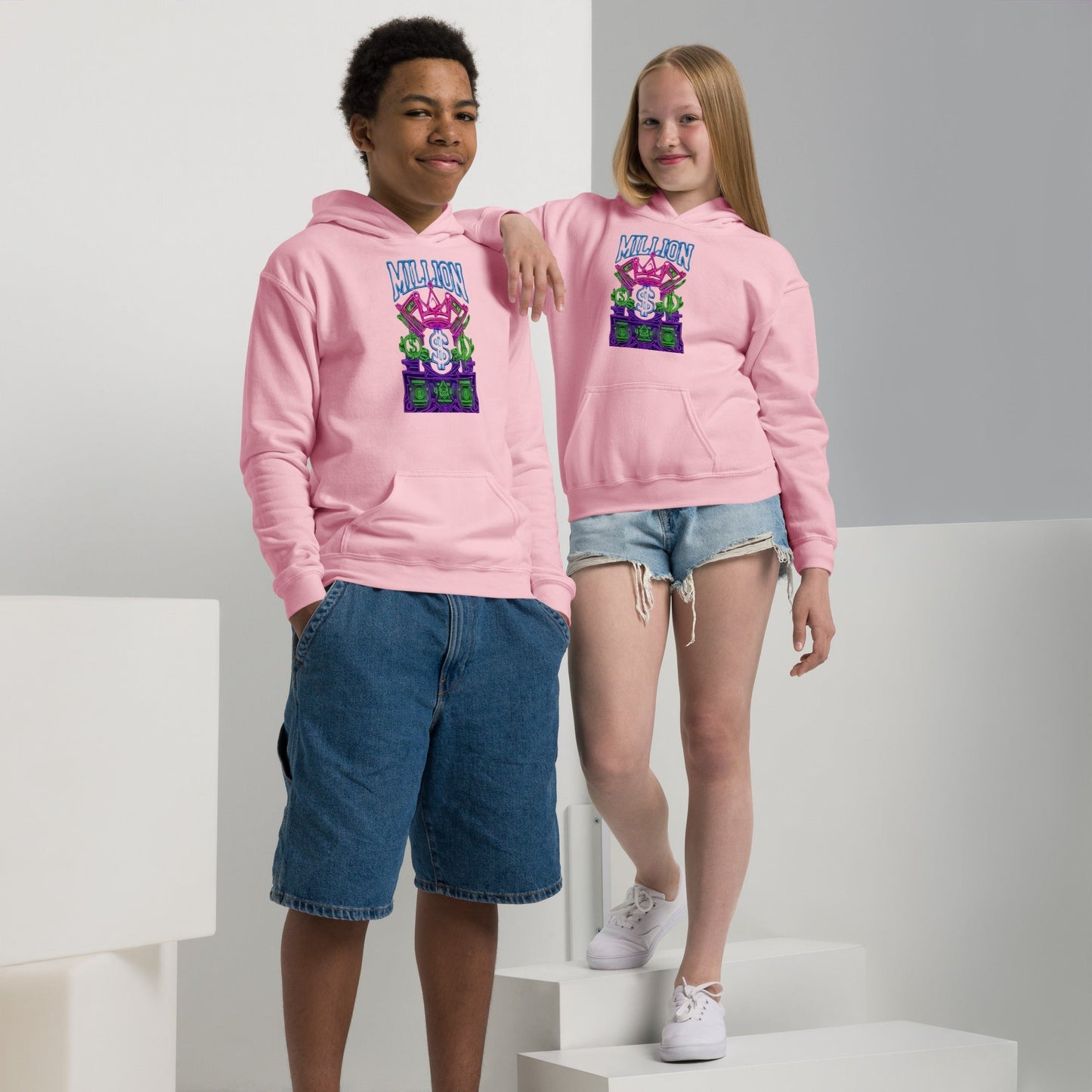 MDB Co. Neon Million Piled unisex Youth heavy blend hoodie