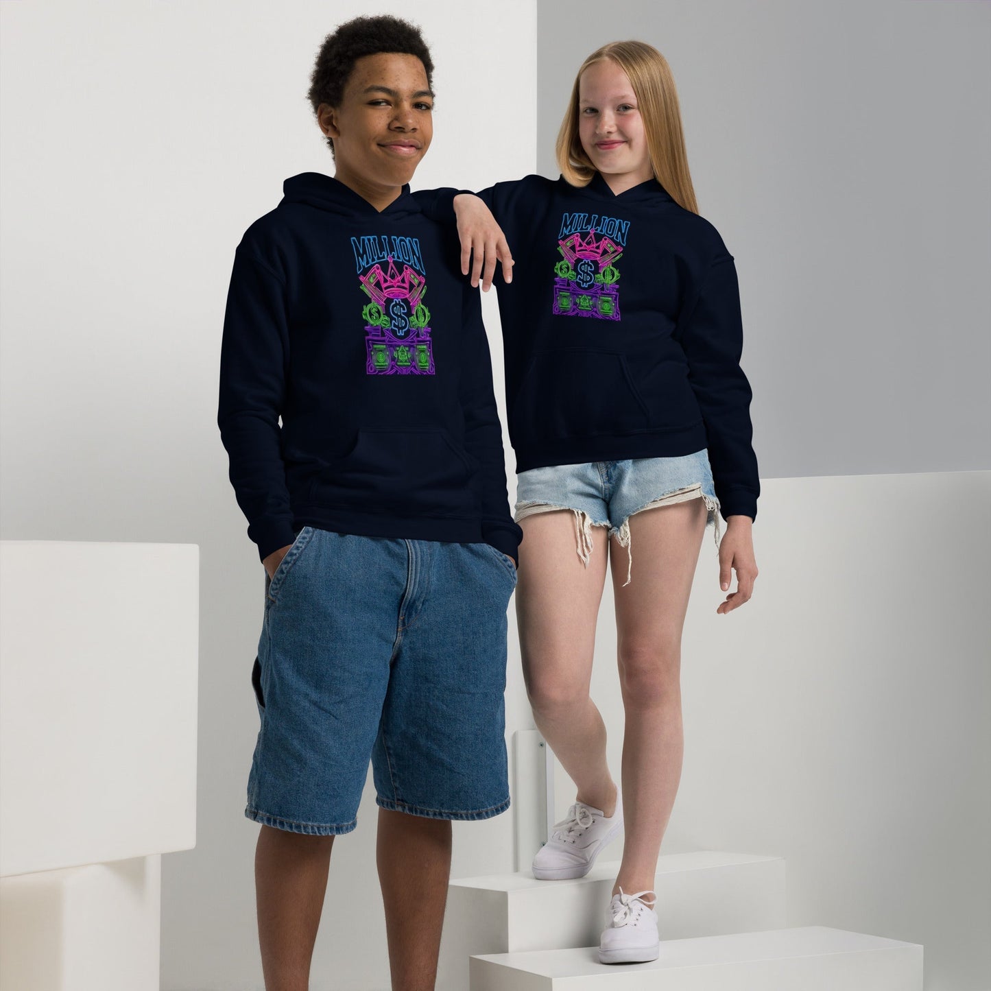 MDB Co. Neon Million Piled unisex Youth heavy blend hoodie