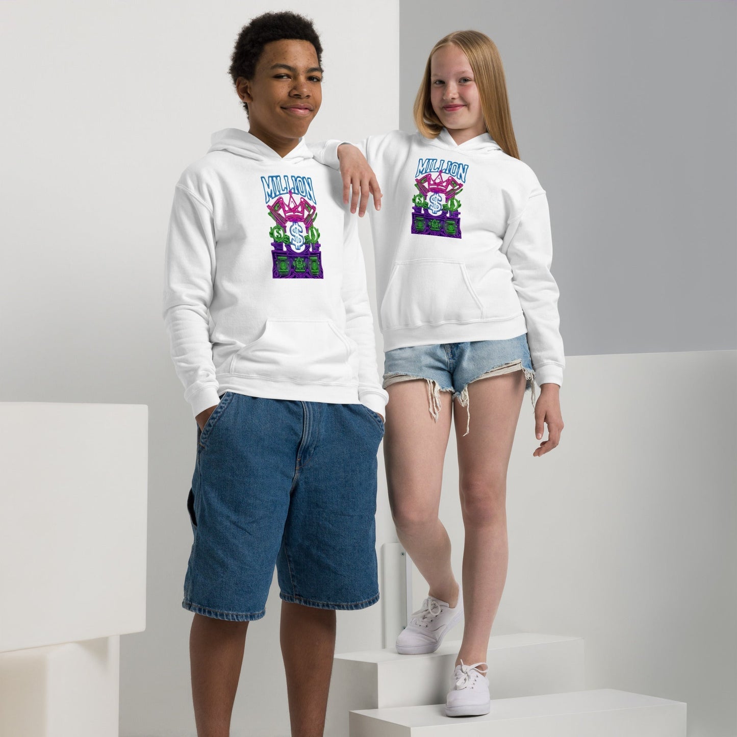 MDB Co. Neon Million Piled unisex Youth heavy blend hoodie