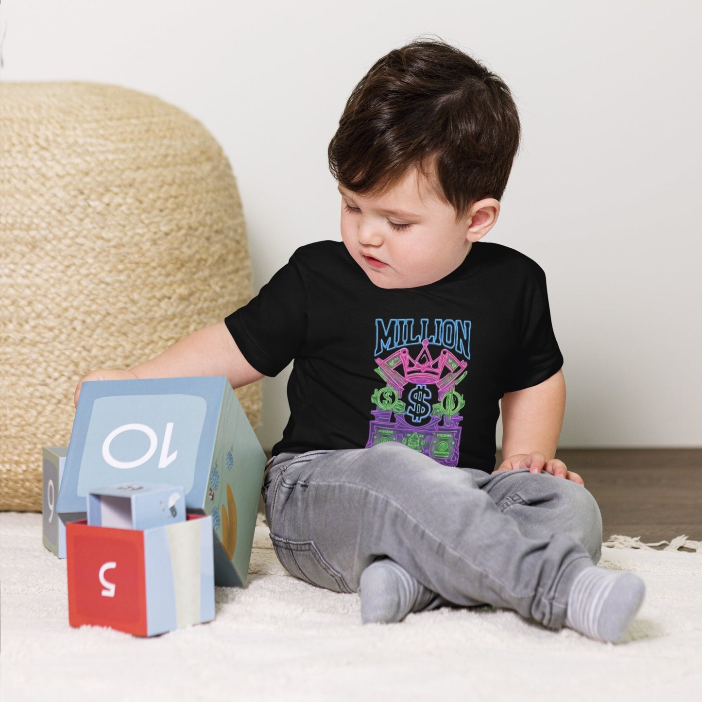 MDB Co. Neon Millions Piled unisex Toddler Short Sleeve Tee
