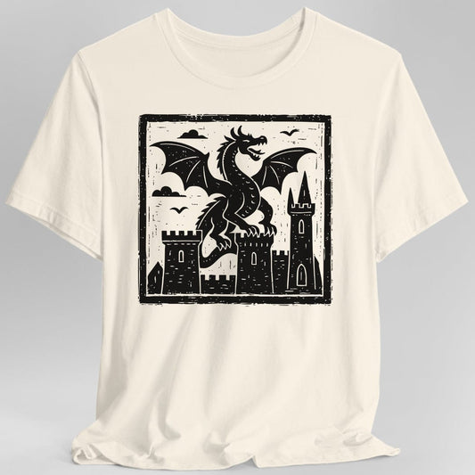 Camiseta Dragón Xilografía Medieval