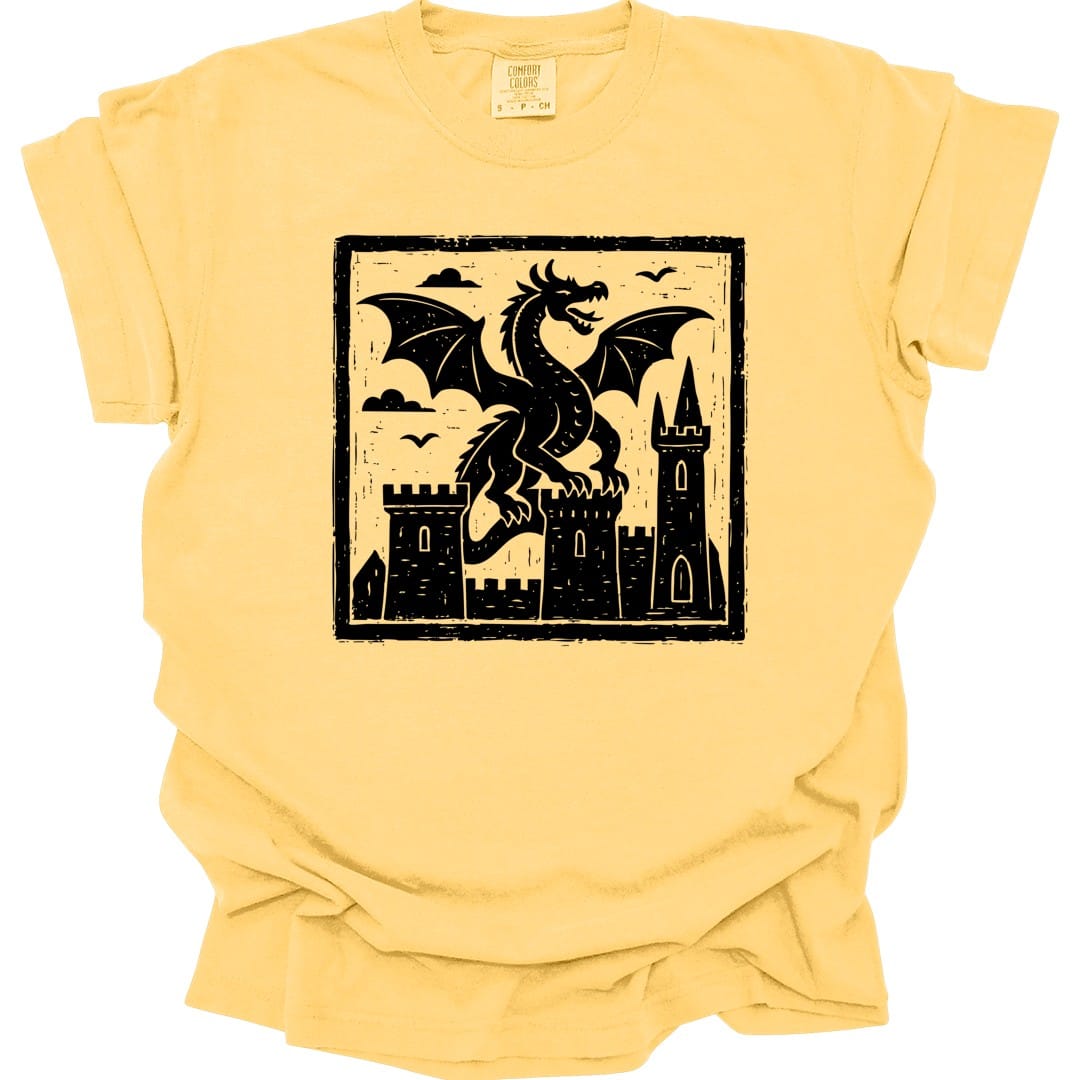 Medieval Woodcut Dragon Shirt - Comfort Colors