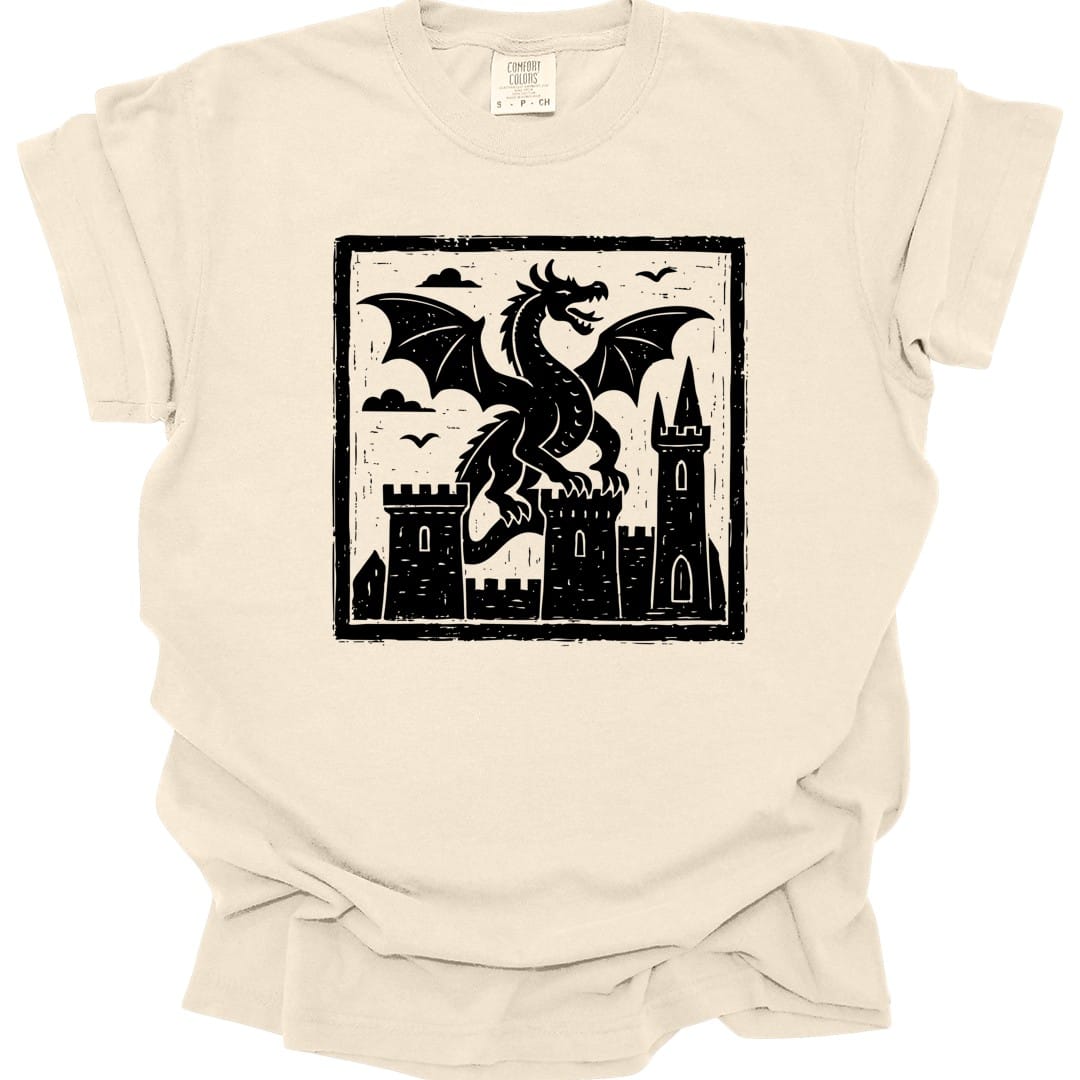 Medieval Woodcut Dragon Shirt - Comfort Colors