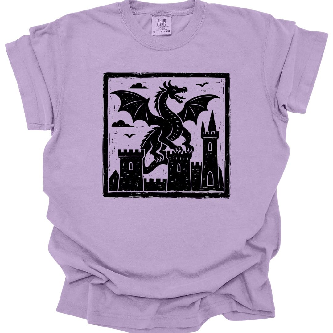 Medieval Woodcut Dragon Shirt - Comfort Colors