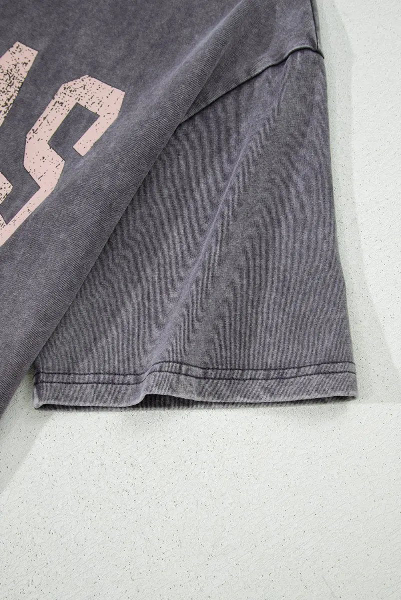 T-Shirt Graphic Tee - Grey Steer Graphic - Unisex Western Soft Wash