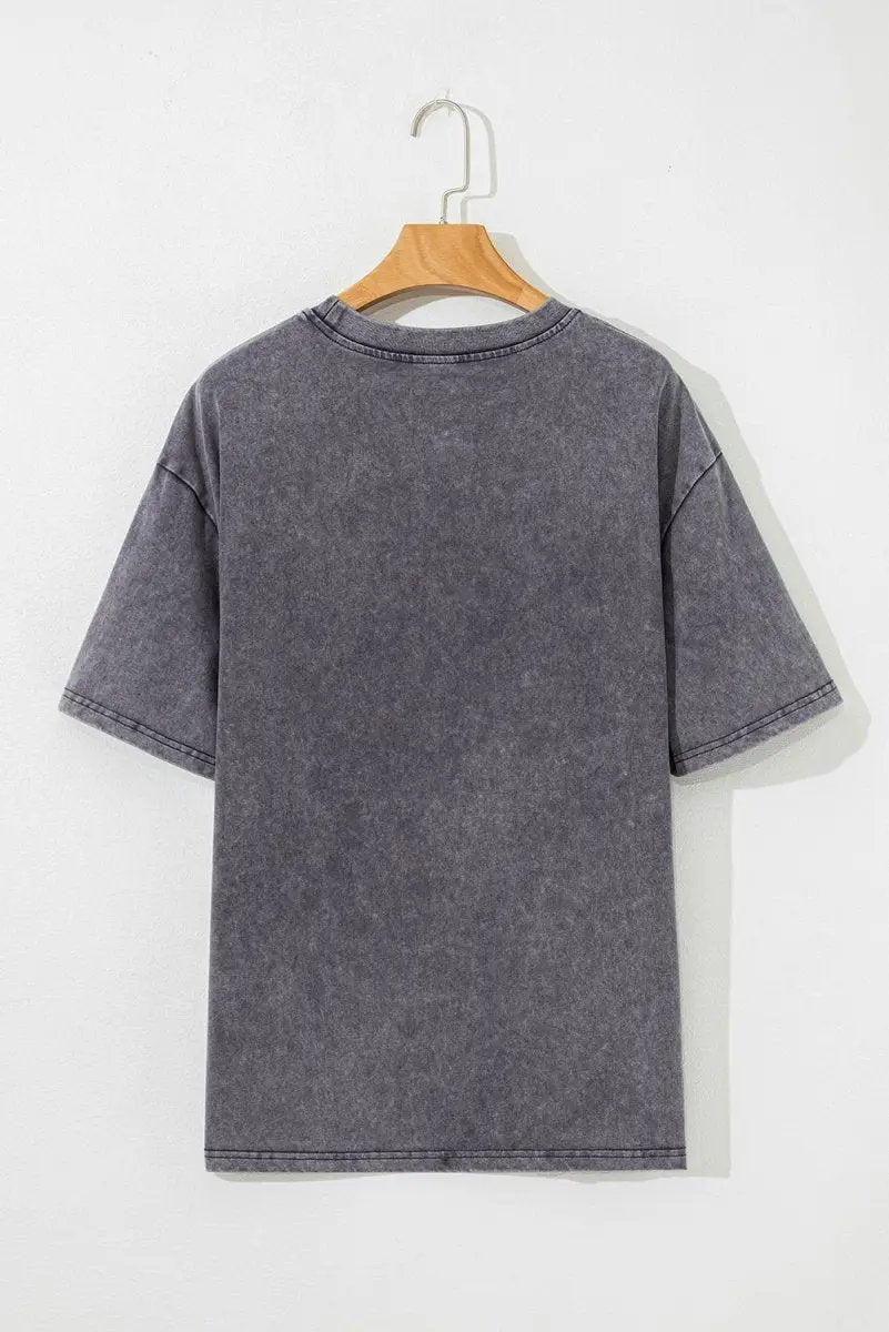 T-Shirt Graphic Tee - Grey Steer Graphic - Unisex Western Soft Wash