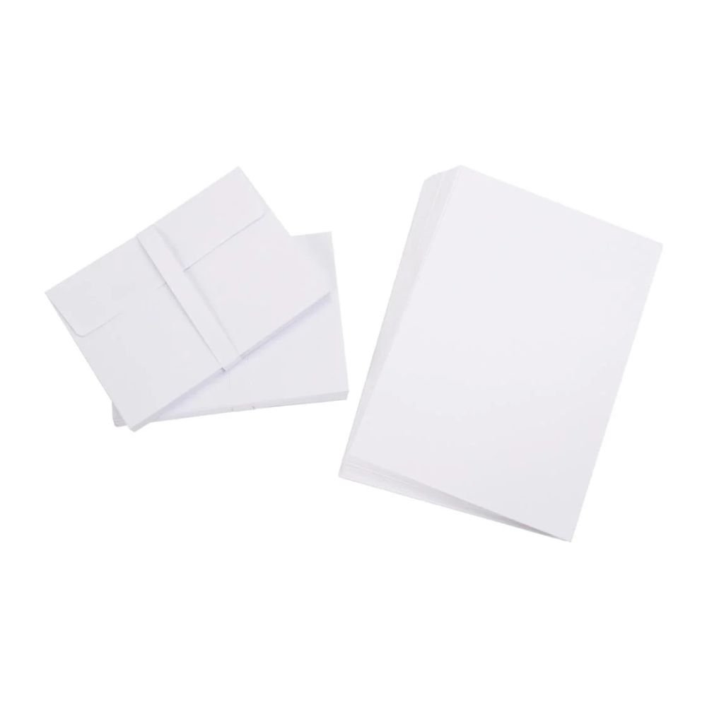 Juego de 50 tarjetas y sobres A7 Darice - Blanco