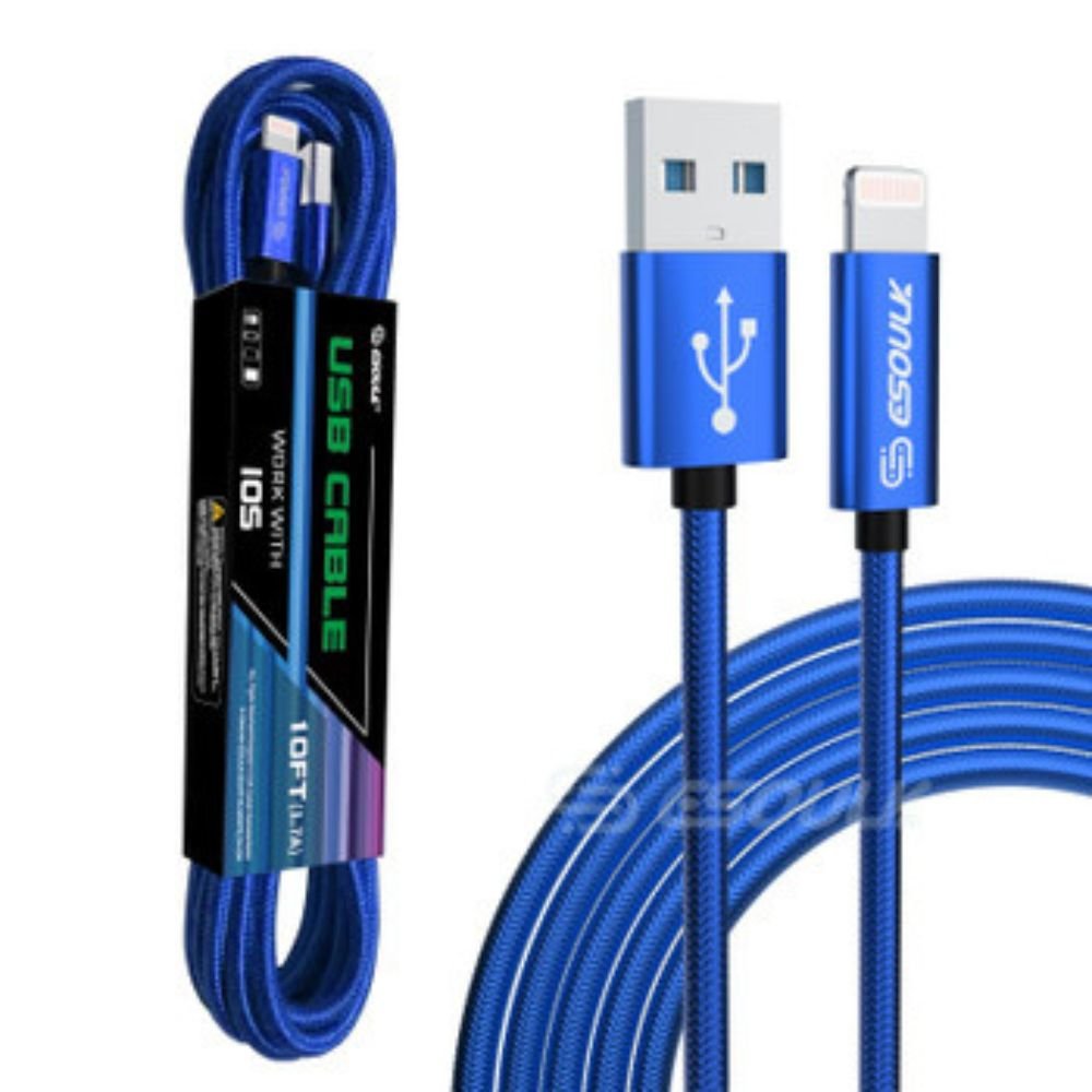 Cable USB de 10 pies para iPhone XS/XR/XS MAX 1.7A