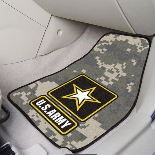United States Army Military Front Floor Mats, Carpet Car Set, 18x27 Inch, Nylon, Set of 2