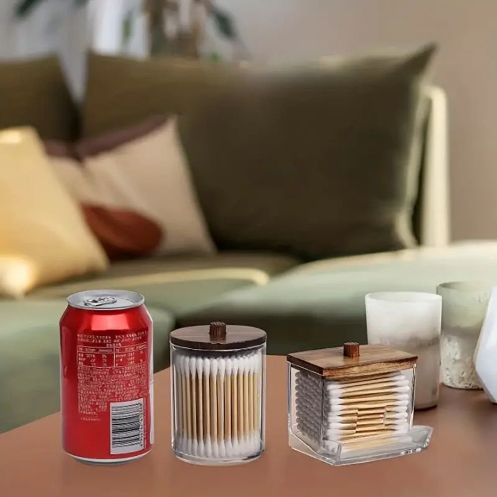 Juego de 3 Soportes Boho Chic con Tapa de Bambú
