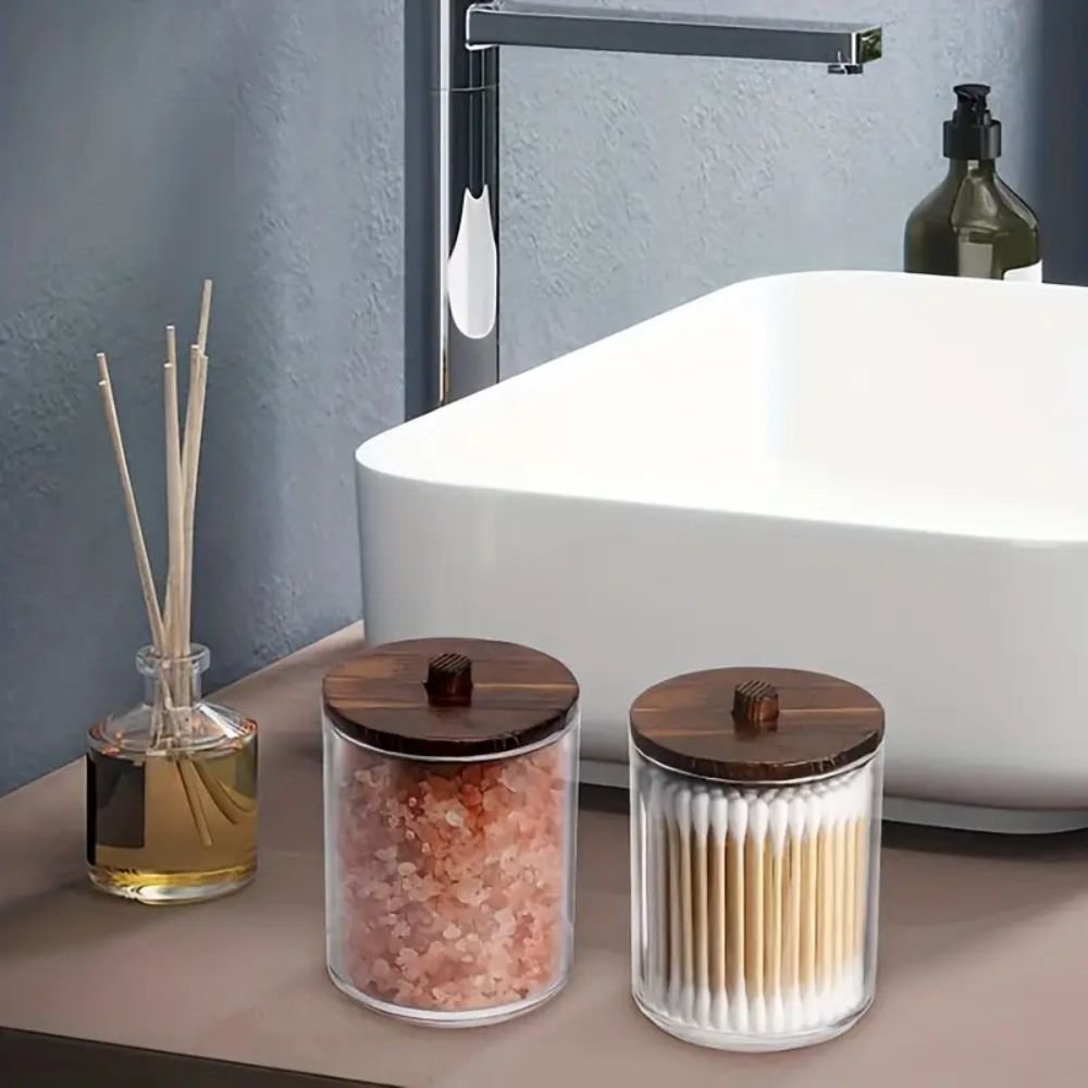 Juego de 3 Soportes Boho Chic con Tapa de Bambú