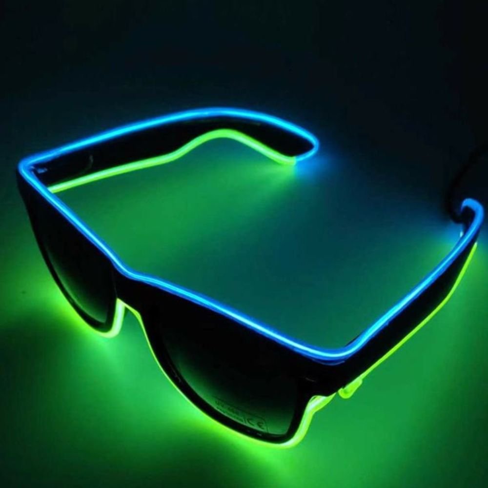 Gafas LED Luminosas Multicolor Que Brillan en la Oscuridad con Cable EL