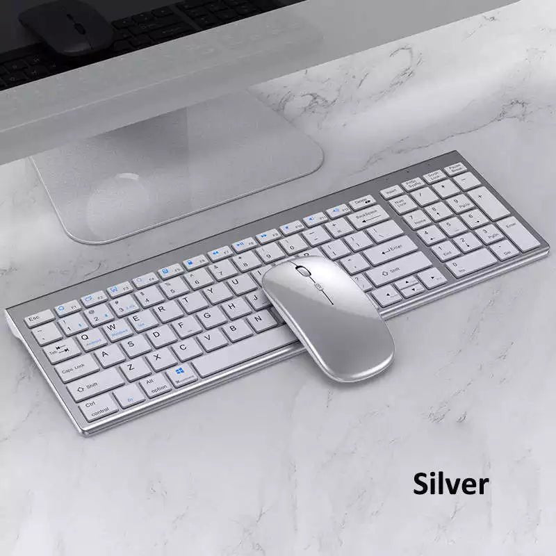 Combos de teclado y mouse inalámbricos Bluetooth 2.4G recargables de alta calidad