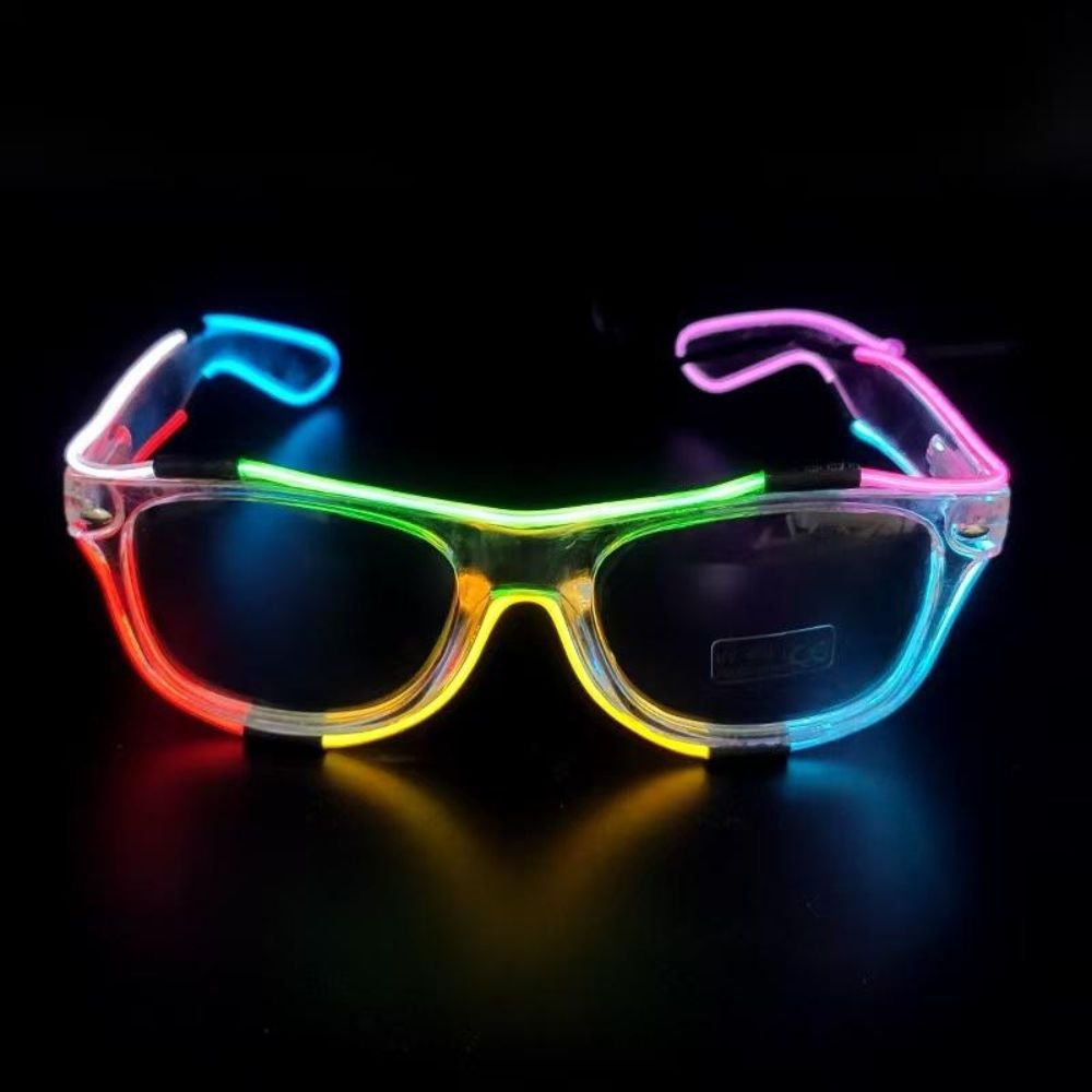 Gafas LED Luminosas Multicolor Que Brillan en la Oscuridad con Cable EL