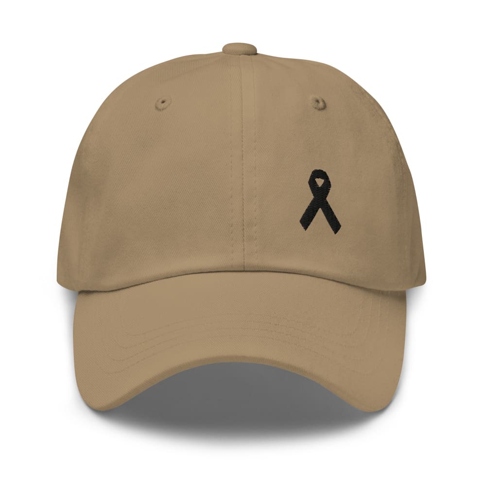 Gorra de papá de concientización sobre el melanoma y el cáncer de piel con cinta negra