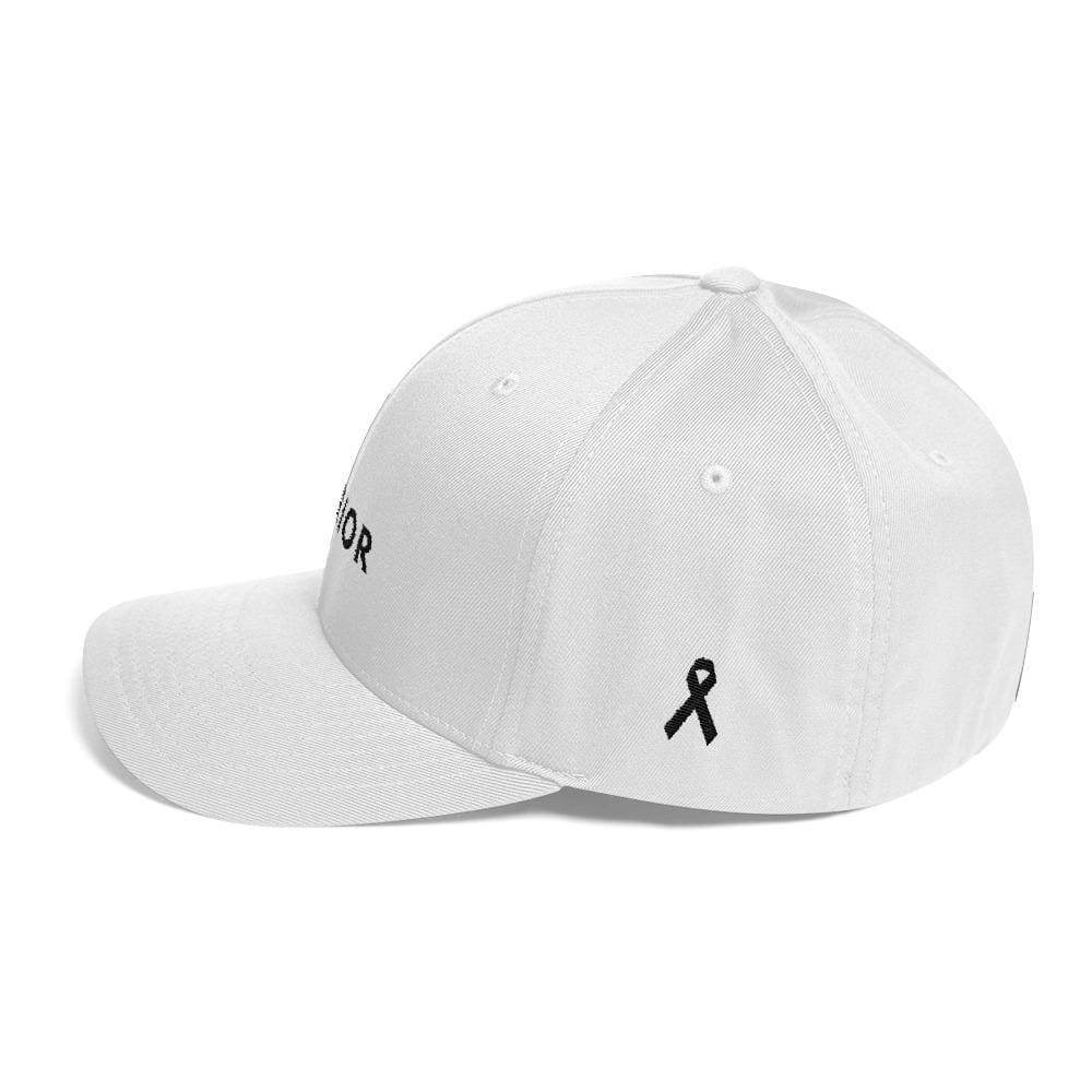 Melanoma and Skin Cancer Awareness Twill Fitted Hat - Warrior & Black Ribbon