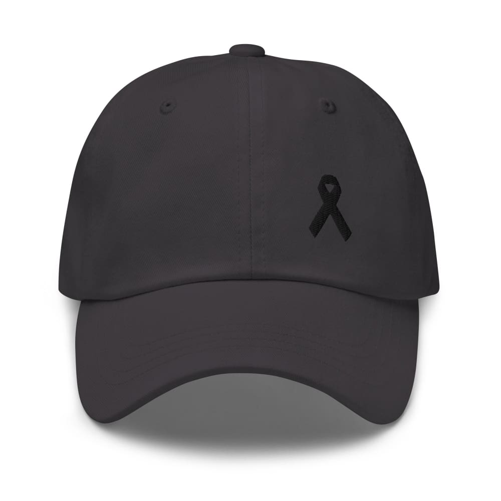 Gorra Dad de Melanoma y Concienciación sobre el Cáncer de Piel con Cinta Negra