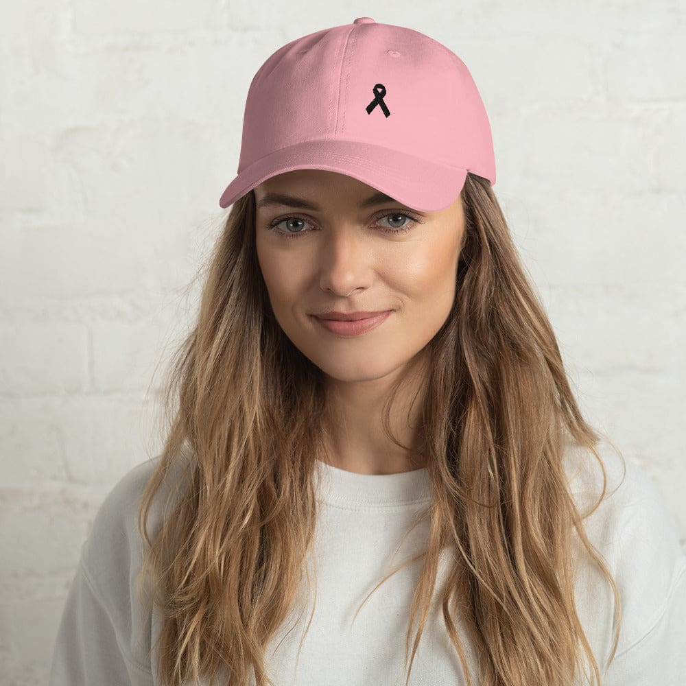 Gorra Dad de Melanoma y Concienciación sobre el Cáncer de Piel con Cinta Negra