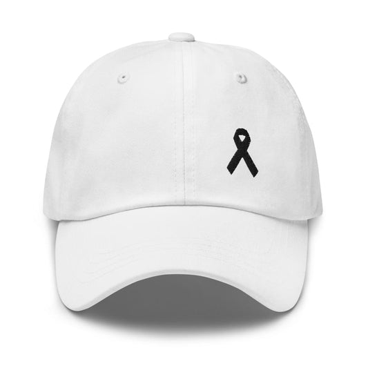 Gorra Dad de Melanoma y Concienciación sobre el Cáncer de Piel con Cinta Negra