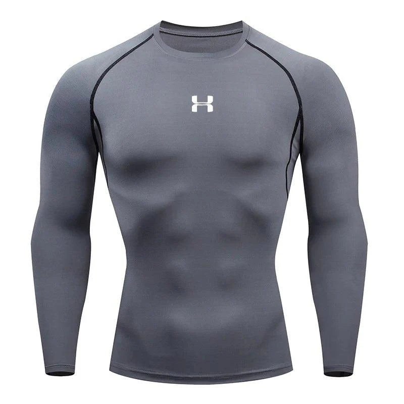Camiseta de compresión de manga larga para hombre, camisetas deportivas, sudadera de gimnasio, fitness, para correr, chándal de hombre, tops de camisa atlética