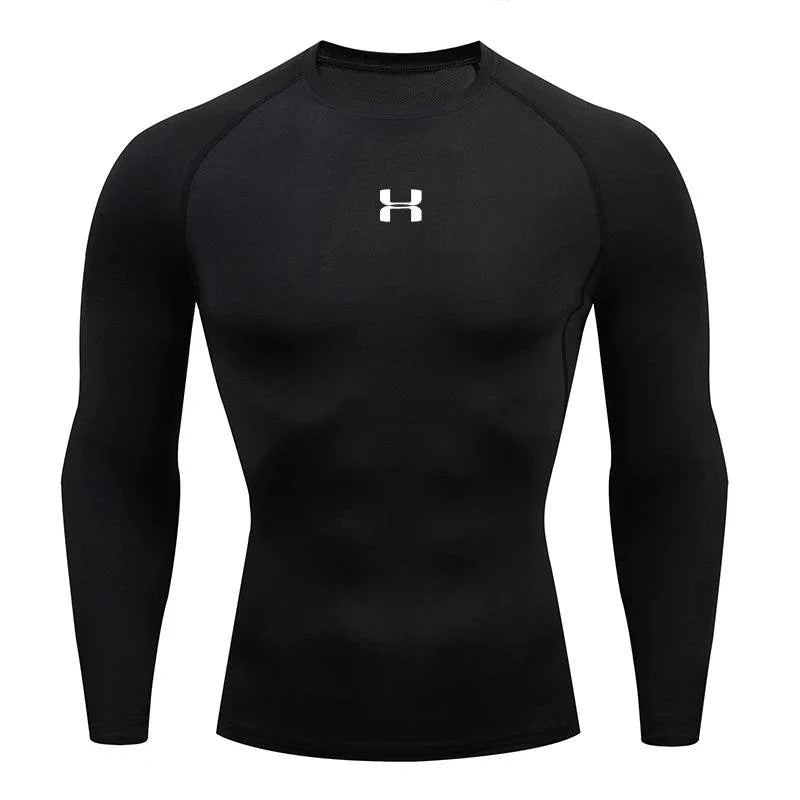 Camiseta de compresión de manga larga para hombre, camisetas deportivas, sudadera de gimnasio, fitness, para correr, chándal de hombre, tops de camisa atlética