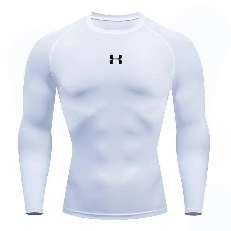 Camiseta de compresión de manga larga para hombre, camisetas deportivas, sudadera de gimnasio, fitness, para correr, chándal de hombre, tops de camisa atlética
