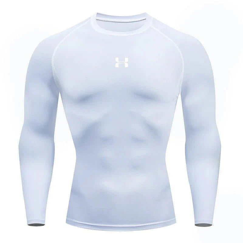 Camiseta de compresión de manga larga para hombre, camisetas deportivas, sudadera de gimnasio, fitness, para correr, chándal de hombre, tops de camisa atlética