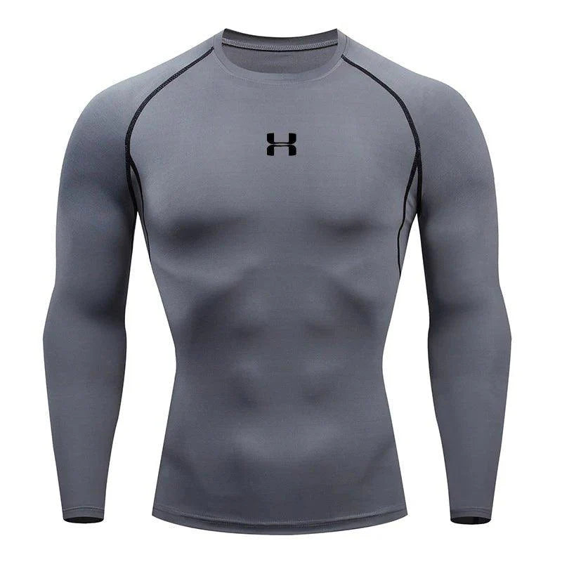 Camiseta de compresión de manga larga para hombre, camisetas deportivas, sudadera de gimnasio, fitness, para correr, chándal de hombre, tops de camisa atlética