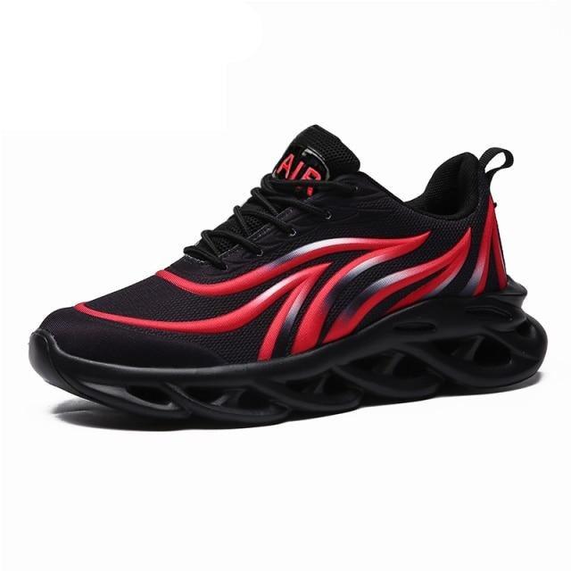 Men's Flame Printed Sneakers Flying Weave Sports Comfortable Running Outdoor Men Athletic Shoes Breathable Casual Sports High Quality Sport Design Sneaker