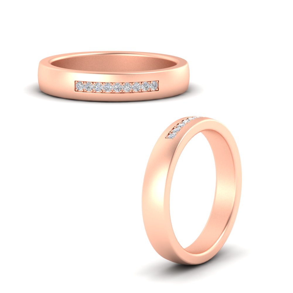 Mens 9 Stone Simple Diamond Band