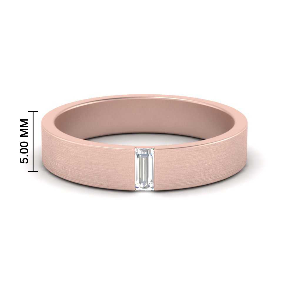Mens Baguette Diamond Wedding Ring