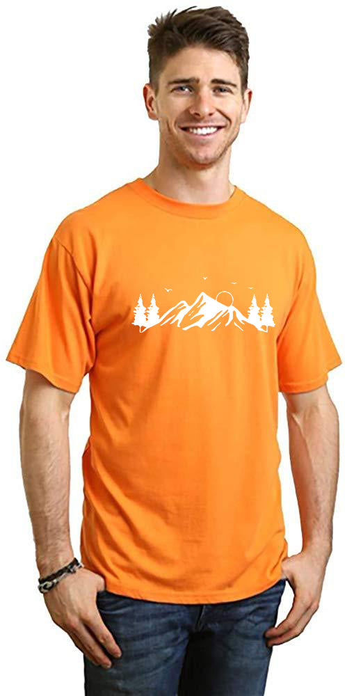 Camiseta de Manga Corta de Bambú Viscosa/Algodón Orgánico para Hombre con Estampado Mauna Kea