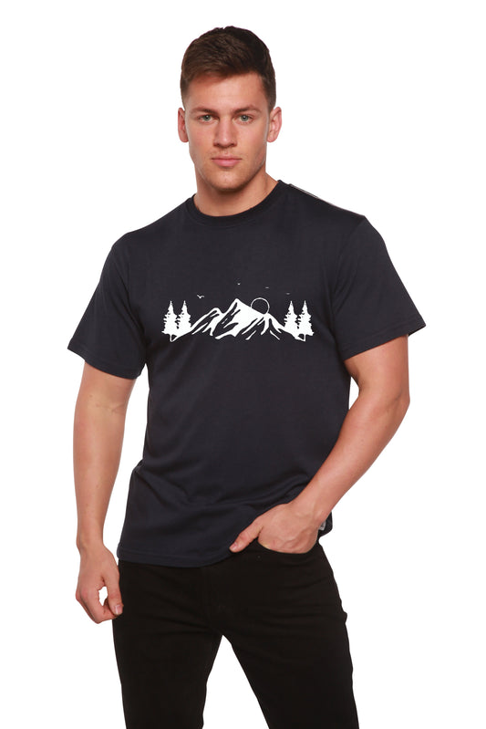Camiseta de Manga Corta de Bambú Viscosa/Algodón Orgánico para Hombre con Estampado Mauna Kea