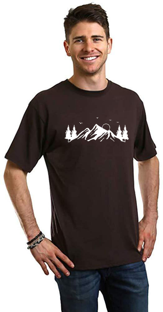 Camiseta de Manga Corta de Bambú Viscosa/Algodón Orgánico para Hombre con Estampado Mauna Kea