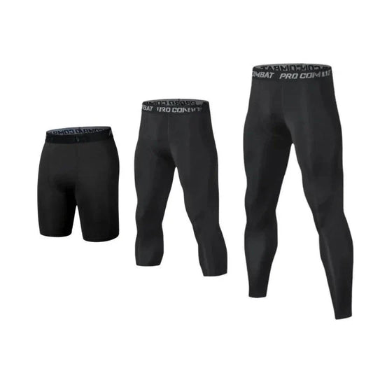 Pantalones de compresión para hombre Mallas secado rápido Leggings deportivos Capa base Mallas de running Entrenamiento atlético Pantalones cortos activos