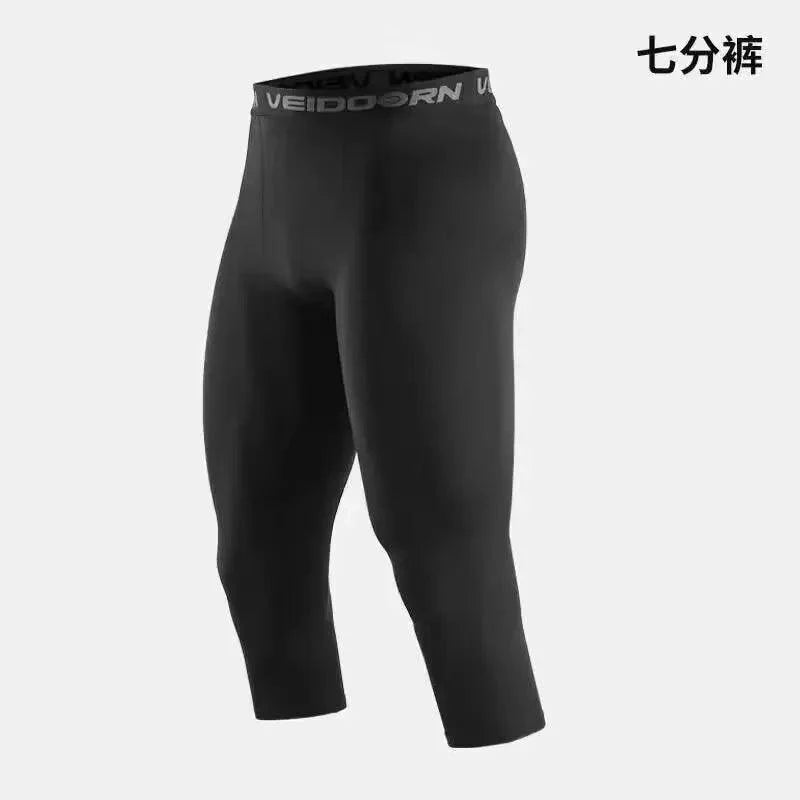 Pantalones de compresión para hombre Mallas secado rápido Leggings deportivos Capa base Mallas de running Entrenamiento atlético Pantalones cortos activos