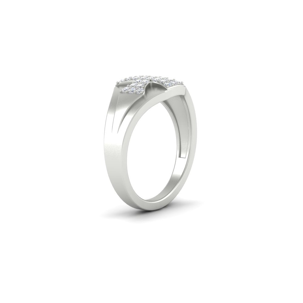 Mens Cross Gemstone Engagement Ring