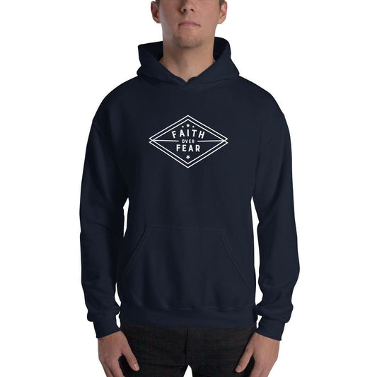 Men's Faith over Fear Diamond Christian Hoodie Sweatshirt