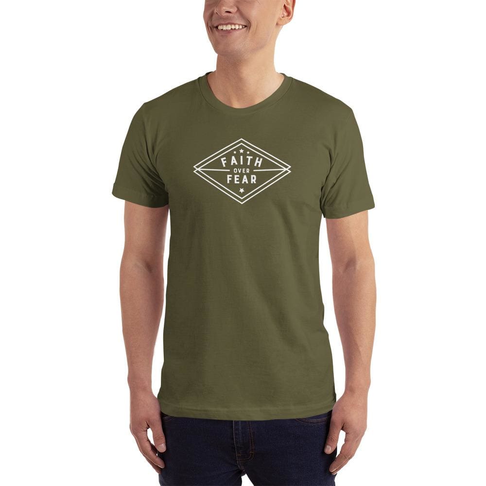 Camiseta de diamante "Fe sobre Miedo" para hombre