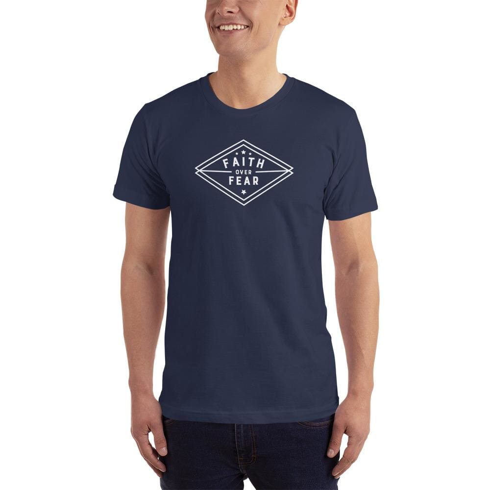 Camiseta de diamante "Fe sobre Miedo" para hombre