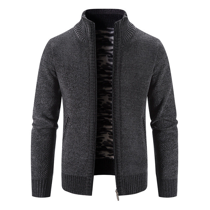 Men's Fleece Lined Knitwear Jacket | For Autumn/Winter- # BOAA13210018
