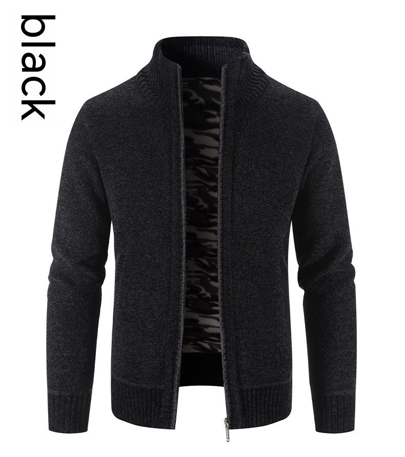 Men's Fleece Lined Knitwear Jacket | For Autumn/Winter- # BOAA13210018