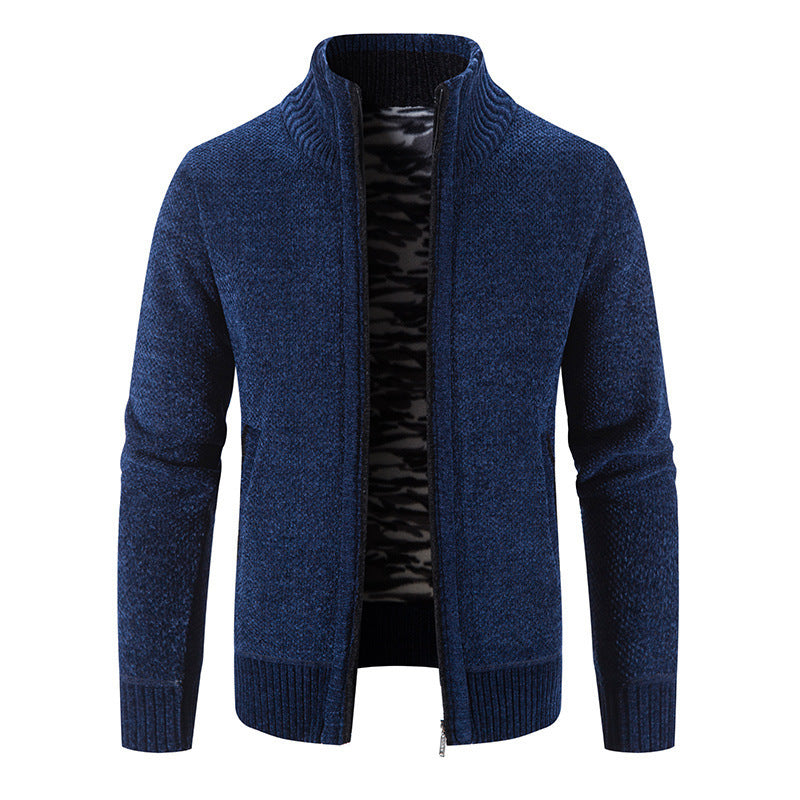Men's Fleece Lined Knitwear Jacket | For Autumn/Winter- # BOAA13210018