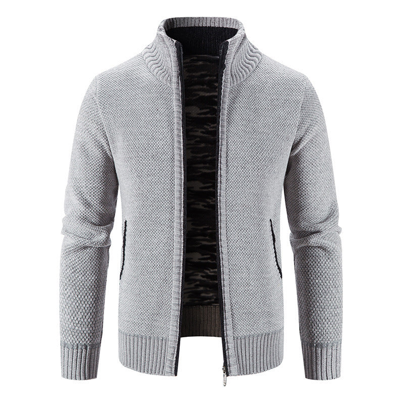 Men's Fleece Lined Knitwear Jacket | For Autumn/Winter- # BOAA13210018