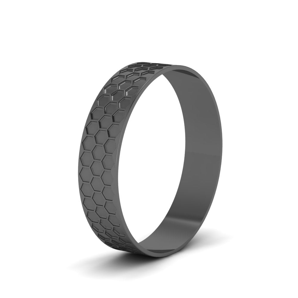 Mens Honey Comb Wedding Ring