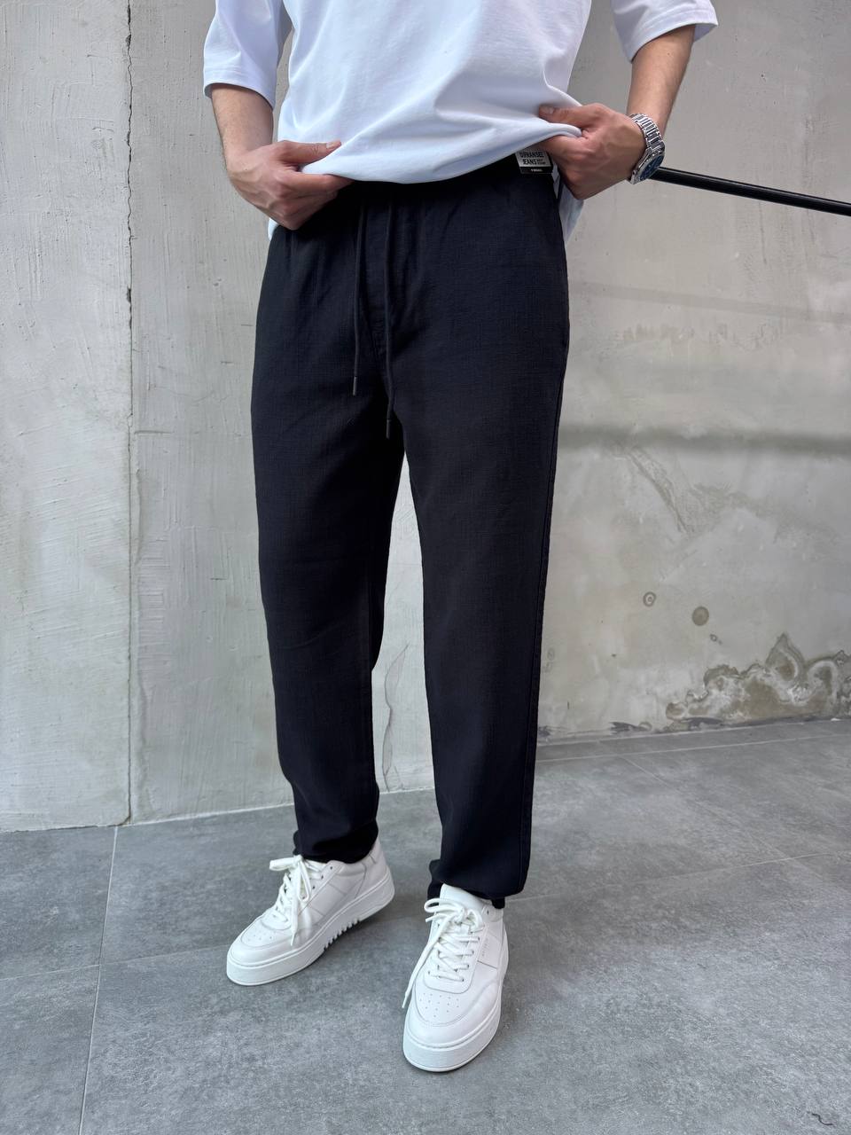 Pantalones de casa de hombre Comfort Flex con cordón - Ajuste relajado de tacto suave para la comodidad diaria