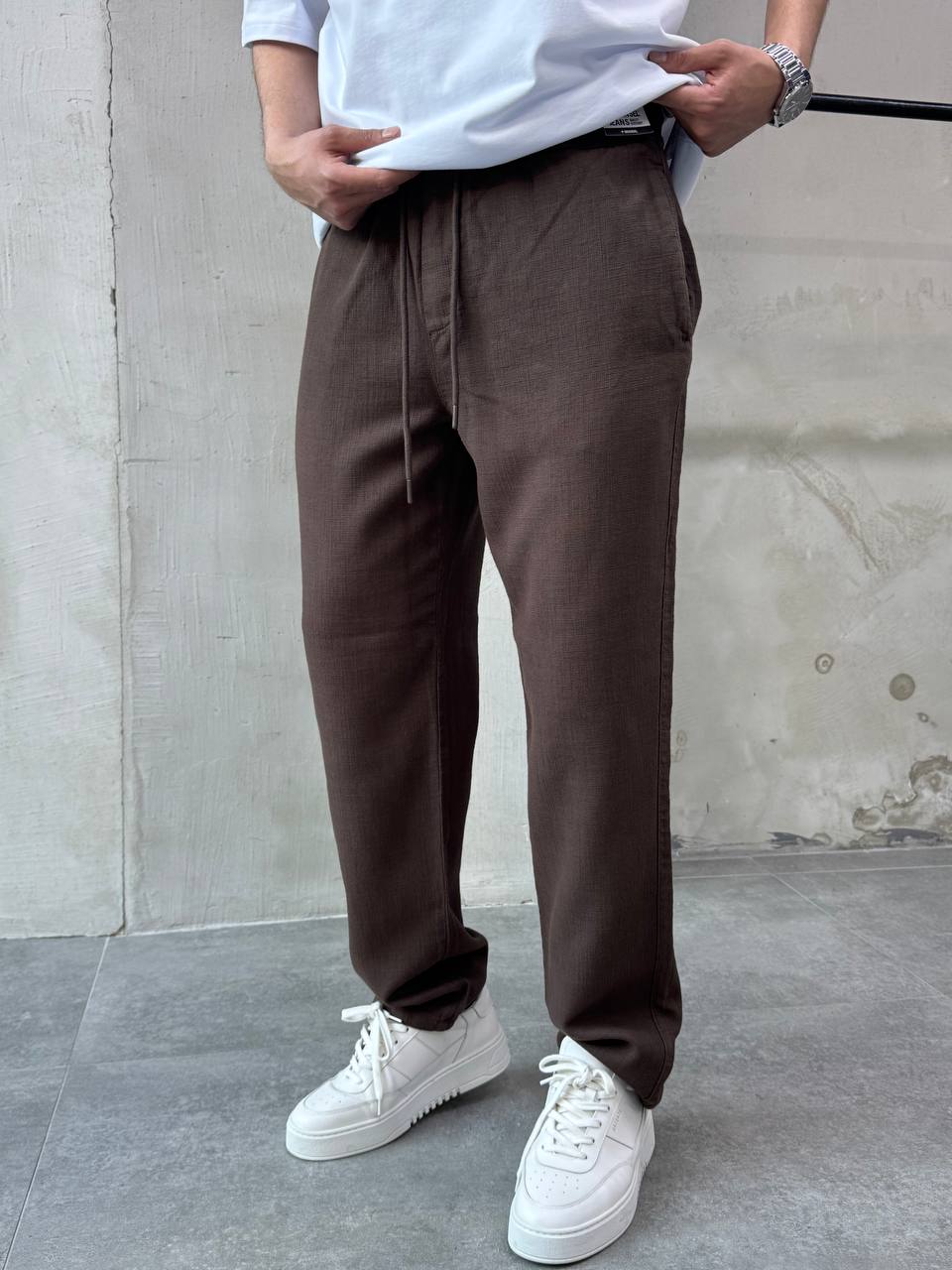 Pantalones de casa de hombre Comfort Flex con cordón - Ajuste relajado de tacto suave para la comodidad diaria