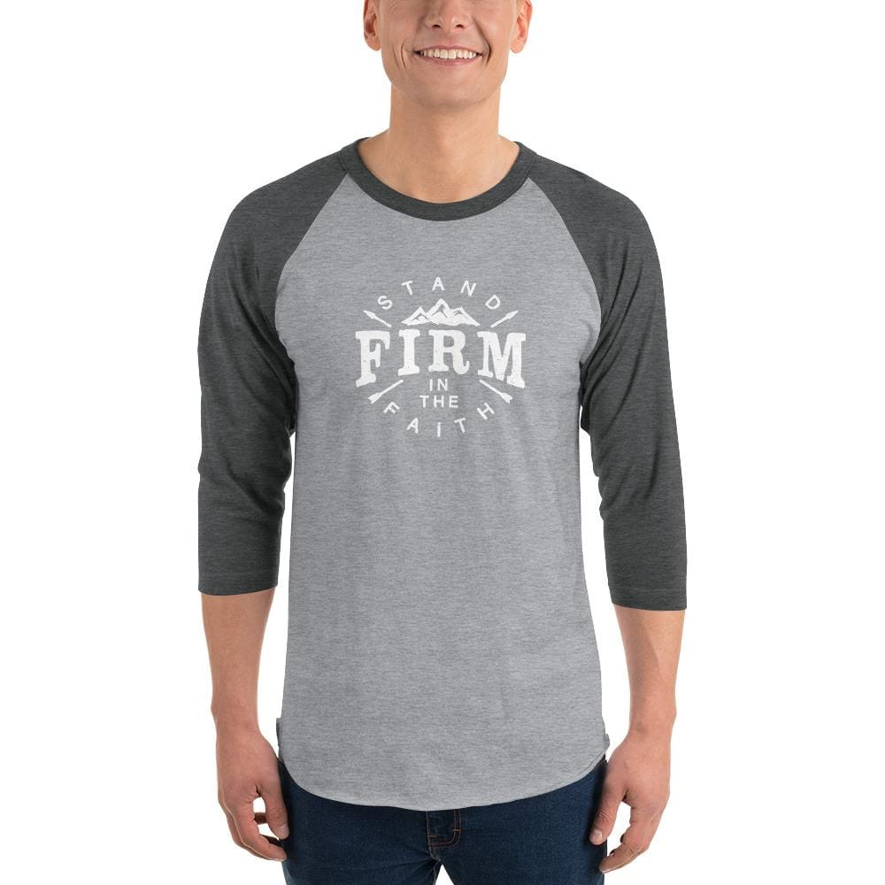 Camiseta Raglán de Manga 3/4 "Mantente Firme en la Fe" para Hombre