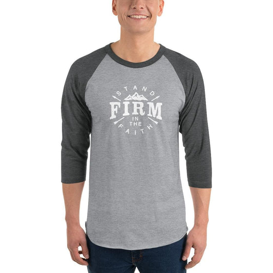 Camiseta Raglán de Manga 3/4 "Mantente Firme en la Fe" para Hombre