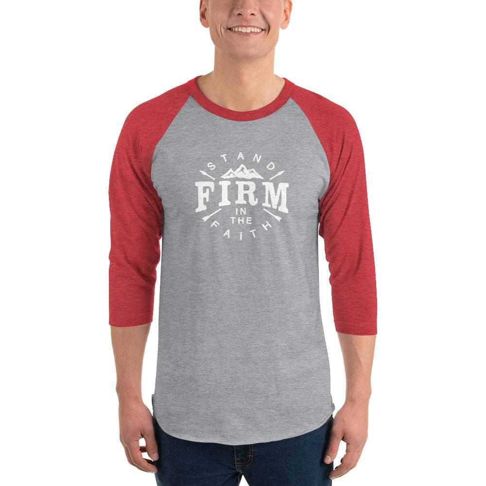 Camiseta Raglán de Manga 3/4 "Mantente Firme en la Fe" para Hombre